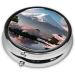 Mt. Fuji Early Spring Portable Metal Pill Box - 3-Compartment Travel Organizer for Small Pills - Must-Have Mini Accessory - Buy Online on GoSupps.com