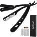 Razor men's set 100 blades Professional Straight Razor hairdresser accessories Bart shaver beard -reshader eyebrow shorts - black gift Father's Day
