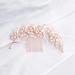 Kercisbeauty Pearl Hair Comb for Brides Wedding Bridal Headpiece Handmade Hair Piece for Women Girls Prom Hair Accessories (Rose Gold)
