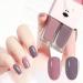 2-in-1 Nail Polish Set Gray Pink & Purple Quick Dry Nail Polish Long Lasting Nail Varnishes No Need Cure Classic Natural Chip-resistant Nail Polish DIY Nail Art Manicure Gift for Girls & Women