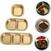 LIFKOME 6 Pcs Seasoning Dish Appetizer Dessert Plate Two Compartment Food Container Sauce Bowl Kitchen Dish Tool Chip and Dip Gold Cups Vinegar Dish Japanese and Korean 304 Stainless Steel 20x8cmx2pcs Goldenx2pcs - Buy Online on GoSupps.com