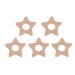 Amosfun 5pcs Wooden Teether Baby Teether Nursing Star Shaped Teething Ring Infant Baby Bed Crib Gym Hanging Pendant Chew Toys