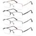 4 Pack Blue Light Blocking Reading Glasses for Men Half Rim Metal Readers with Spring Hinge Computer Eyeglasses 4 Pack Mix Color (Black/Gray/Brown/Gold) 2.0 x