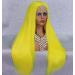 Vebonny 24-Inch Bright Yellow Synthetic Lace Front Wig - Stylish Hair for Fashion & Cosplay | Sunshine Glow-842 - Buy Online on GoSupps.com