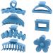 YOOOYOOO Blue Hair Claw Clips  Lightweight Big Strong Hold Nonslip Matte Claw Hair Clips for Thick Hair & Thin Hair & Curly Hair  90's Vintage Jaw Clips for Women & Girls  With Organza Storage Bag