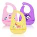 Baogaier Bibs Baby Silicone Waterproof Silicone Bib for Feeding Babies Girls Easy Clean Soft Pocket Food Crumb Catcher Animal Weaning Roll Up Toddler Bibs Kids 6 Months Up Purple Yellow Pink - 3 PCS