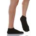 RELAXSAN 650CS Diabetic No Show Socks Unisex Five Fingers Socks Low Cut Breathable for Sensitive Feet Cotton and Silver 6 Black
