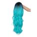 FAVE Ombre Bluish Green Long Wavy Wig for Women - Heat Resistant Synthetic Hair Mermaid Wig - Cosplay Party Teal Blue Wig (1B to Bluish Green) - Buy Online on GoSupps.com