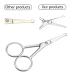 3 Piece Stainless Steel Facial Hair Scissors Set with Rounded Blunt Tips for Nose, Moustache, Beard Grooming - Silver - Buy Online on GoSupps.com