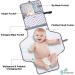 Menions Portable Nappy Changing Mat with Wipe-Pocket, Head Cushion, Waterproof Pad - Grey/Star Print | Travel Baby Change Bag for On-The-Go Parents - Buy Online on GoSupps.com