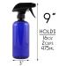 16oz Cobalt Blue Plastic Spray Bottles (6-Pack) with Heavy Duty Sprayers and Chalkboard Labels - BPA-Free PET, Ideal for Aromatherapy, DIY Cleaning, Kitchen, Hair - 16oz - Buy Online on GoSupps.com