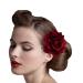 Ever Fairy Colorful Rose Flower Hair Clips for Women Girls Hair Accessories small Beige Dark Red