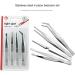 AMIUHOUN 4-Piece Set of Stainless Steel Combination Tweezers Elbow Tip Labor-Saving Pliers -Reverse Flat-Mouth Stamp Clips - Buy Online on GoSupps.com