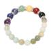 Chakra Bracelet with 7 Healing Stones Stress Relief Meditation Yoga Aromatherapy Elastic Band Hand Polished (Type 3)