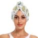 Dinosaurs Plants Hair Towel 2 Pack Super Absorbent Hair Drying Towel Quick Dry Hair Turbans Head Towel with Button Twisty Wrap for Women Girls