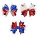 3 Pieces Patriotic Hair Clips Hair Bow  Girls American Flag Boutique Alligator Hair Clips Hair Accessories for 4th of July 4th of July-style 2