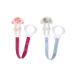 MAM Pacifier Clips for Baby Girls with Fasteners and Flexible Rings Designs May Vary 2 Count 2 Pack Girl
