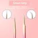 Miuffue Stainless Steel Straight & Curved Pointed Tweezers Set - Professional Eyelash Extension Tools for Volume & Classic Lashes - Buy Online on GoSupps.com