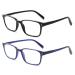 Cojwis reading glasses 2 pack blue light block glasses spring hinge anti -dizzy ladies and men light glasses (1schwarz1blau 1.00 multiplier_x) 1schwarz1blau 1.0 x