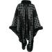 Yihaojia Shawl Wraps for Women Wedding/Casaul Dressy Faux Fur Trim Oversied Open Front Poncho Cape with Sleeve for Winter Green#59 One Size - Buy Online on GoSupps.com