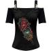 2023 Spring Women's Rose Print V-Neck Butterfly Camisole Top - Red Medium - Buy Online on GoSupps.com