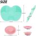Makeup Brush Cleaning Pad 1 Piece Silicone Purifier with Suction Cup 1 Foldable Cleaning Bowl for Makeup Brushes Portable Cleaning Tool Set - Buy Online on GoSupps.com