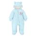 Vine Newborn Baby Hooded Fleece Romper Snowsuit Infant Footed Jumpsuit Outfits Blue 0-3 Months 0-3 Months (Pack of 1) Blue