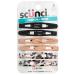 Scunci 6pc Trendy Metal Wide Oval Snap Hair Clips In Matte Black Nude & Leopard 6 Count