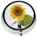 Bloom Sunflower Mini Round Pill Box | 3 Compartment Portable Pill Organizer for Travel Home & Office - Buy Online on GoSupps.com