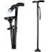 GETUOPT Convenient and Foldable Walking Cane with Adjustable Bright Lights T Handle Cushioning and Pivoting Quad Base - A Perfect Walking Stick for Senior Citizens and Their Active Lifestyles.