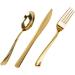 FORKED 50 Gold Plastic Knives - Fancy & Heavy Duty Silverware - Durable & Disposable - 6.9 Inch - Buy Online on GoSupps.com