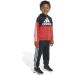 adidas Boys Long Sleeve Color Block Fleece Jacket Set - Size 7, Black Heather/Red - Buy Online on GoSupps.com