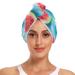 Watermelon Flower Hair Towel 2 Pack Super Absorbent Hair Drying Towel Quick Dry Hair Turbans Head Towel with Button Twisty Wrap for Women Girls