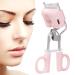 Type C Eyelash Curler Long Lasting Eyelash Warmer Curler 300mah Electric Eyelash Curler Adjustable Temperature Mode Heated Lash Curler for Home Makeup Pink