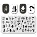 Christmas Nail Stamping Plates Monster Nails Stamping Kit Winter Holiday Nail Stamping Plate Xmas Nail Stamper Kit for Women Girls DIY Salon