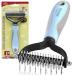 SQRTPGD Pet Grooming Brush for Shedding, 2 Sided Professional Dematting Comb Grooming Undercoat Rake for Cats & Dogs.