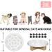 Raised Cat Dog Slow Feeder Bowl 8.5'' Wide Whale-White | Ceramic Elevated Pet Bowl for Healthy Eating | Cat Puzzle Feeder Stand for Slow Eating | 3'' High | Cat and Dog Slow Feed Bowls - Buy Online on GoSupps.com
