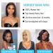 14 Inch V Part Bob Wig - Brazilian Human Hair Straight Short Bob Wig for Black Women - 150% Density Natural Black - Buy Online on GoSupps.com