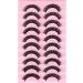 Eyelashes Russian Strip Lashes Natural Fluffy Wispy D Curly Effect Hybrid Strip Lashes Look Like Extensions 10 Pairs (D-03) - Buy Online on GoSupps.com
