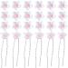 HINZIC 30PCS Mini Pearl Hair Claw Clips Small Flower Cute Decorative White Lily Pink Core Hairpins Barrettes Headpieces Hair Accessories for Wedding Bride Party Prom(2 Styles)