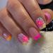 French Colorful Flowers Press on Nails - 24Pcs Short Square Fake Nails for Women and Girls - Buy Online on GoSupps.com
