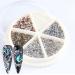 In Wheel Nail Art Decoation Pearl Chameleon Stone Nail Stud Nail Rhinestone Mixed Design 3D(B)