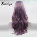Xiweiya 24-Inch Long Matte Purple Lace Front Wig - Heat Resistant Natural Wave Synthetic Mermaid Hair Replacement - Buy Online on GoSupps.com