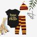 Baby Boys Girls Snuggle This Muggle Bodysuit Set 6-9 Months | Black Short Sleeve Outfit with Striped Pants & Hat - Buy Online on GoSupps.com