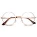 Lanomi round reading glasses metal men women reading help classic retro nerd glasses spring hinge style 60s visual aid glasses with starch gold 1.5 diopters