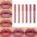 6 Colors Matte Liquid Lipstick Set, Long Lasting Velvet Lips Tint Liquid Lipsticks,Waterproof Non-Stick Cup Lip Gloss Gift Set Set B