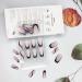 Square Black French Tip Press on Nails - 24Pcs Medium Length Full Cover Acrylic Fake Nails for Women and Girls - Buy Online on GoSupps.com