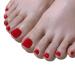 RODAKY Solid Color Press On Toe Nails Glossy False Toe Nail Fashion Red Fake Toenails for Women Full Cover Acrylic Foot Nails Design Toenail Tips 24PCS