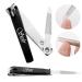 Sizler Beauty Nail Clippers Set Nail Cutter Stainless Steel for Thick Fingernails Toenails Heavy Duty Nail Clipper for Men Women - Black
