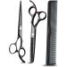 Hair Cutting Scissors Set Professional Hairdressing Scissors Stainless Steel Barber Salon Cutting Scissor and Thinning Scissors Black (6 inch/17CM) - Buy Online on GoSupps.com